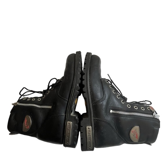 Red Wing Mens Black Leather Side Zip Moto Biker Boot Size US 8.5 main image 10
